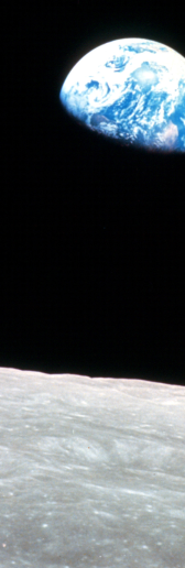 earth rising over the moon, (c) NASA